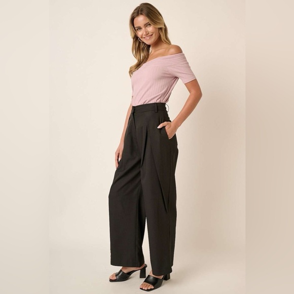 Mittoshop Deep Pleated High Waisted Wide Leg Pants - Picture 2 of 6